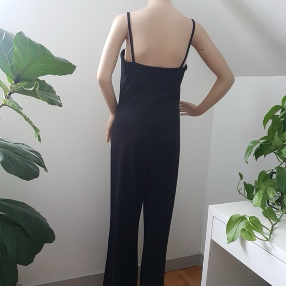 Frank Lyman Design Wide Leg Corset Top Design Overall Jumpsuit Black Sz 8 - Picture 4 of 11